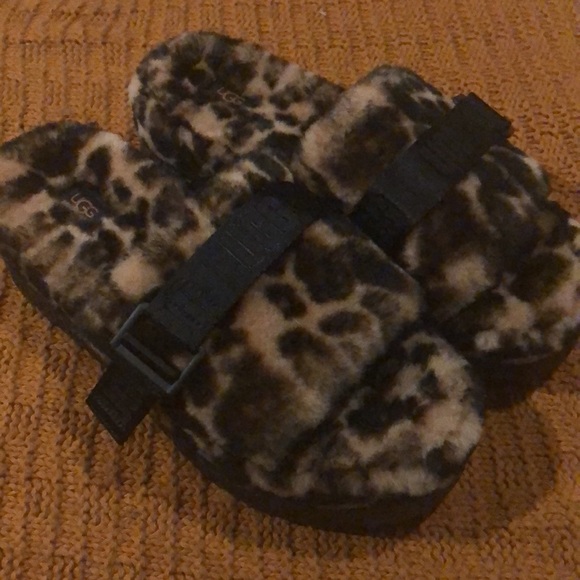 Ugg Fluffita Fuzzy Cheetah platform Slippers EUR 41 USA 10 - Picture 3 of 5